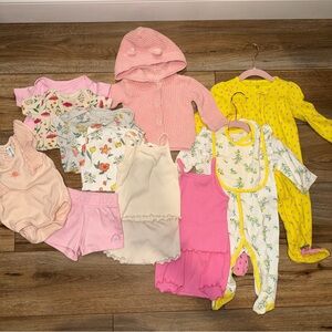 Huge Lot Baby Clothes 6-9 Month Outfit Sleeper Bundle 14 Piece Spring Summer